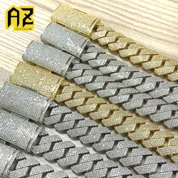 20mm 4 Rows Iced Out Necklaces Cuban Link Chain Necklaces for Men Women Hip Hop Bling Goth Choker Free Shipping