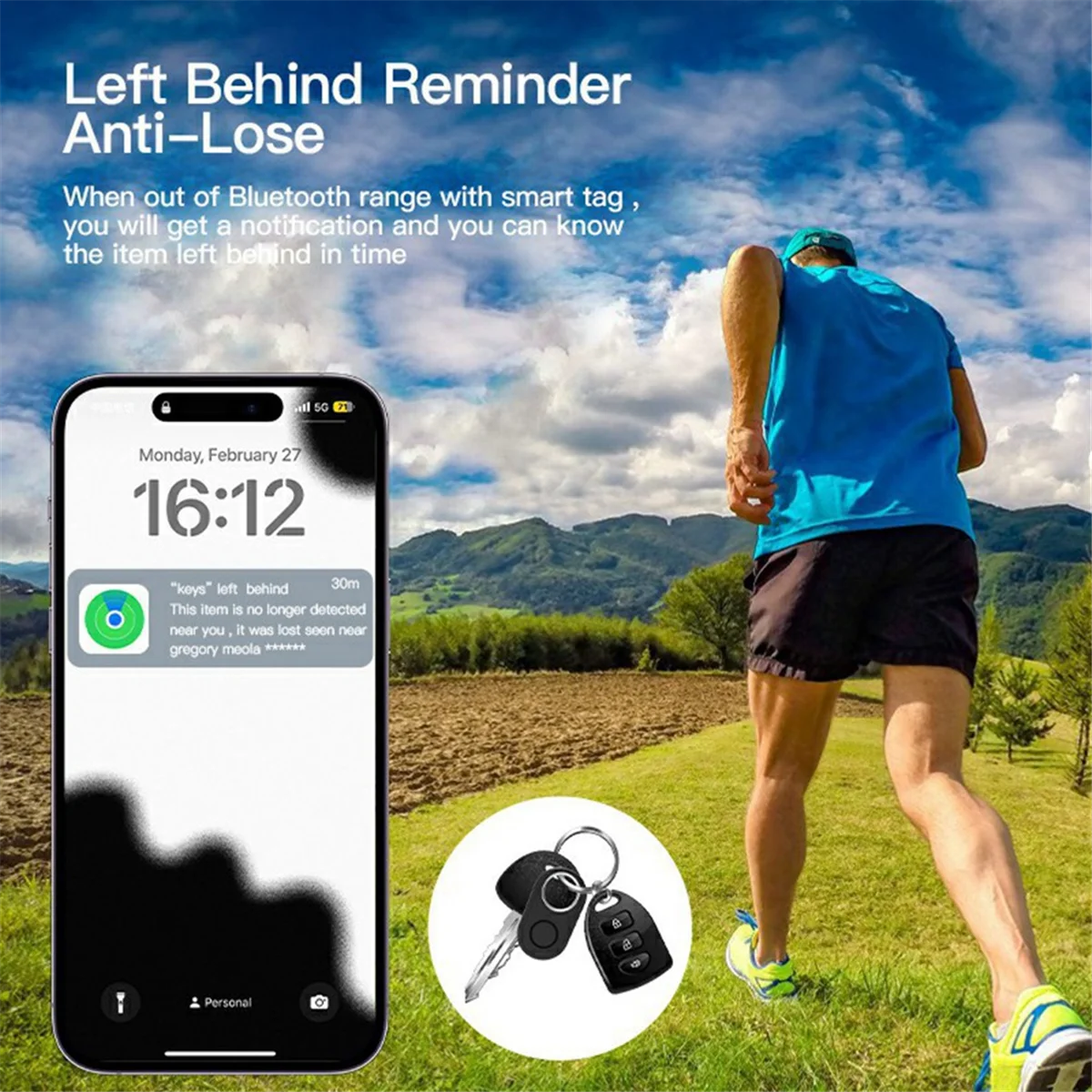 Locator for AirTag Loss Prevention for Apple Find My Find Pet Tracker Kids Device MFI Loss Prevention Locator Black -X64A