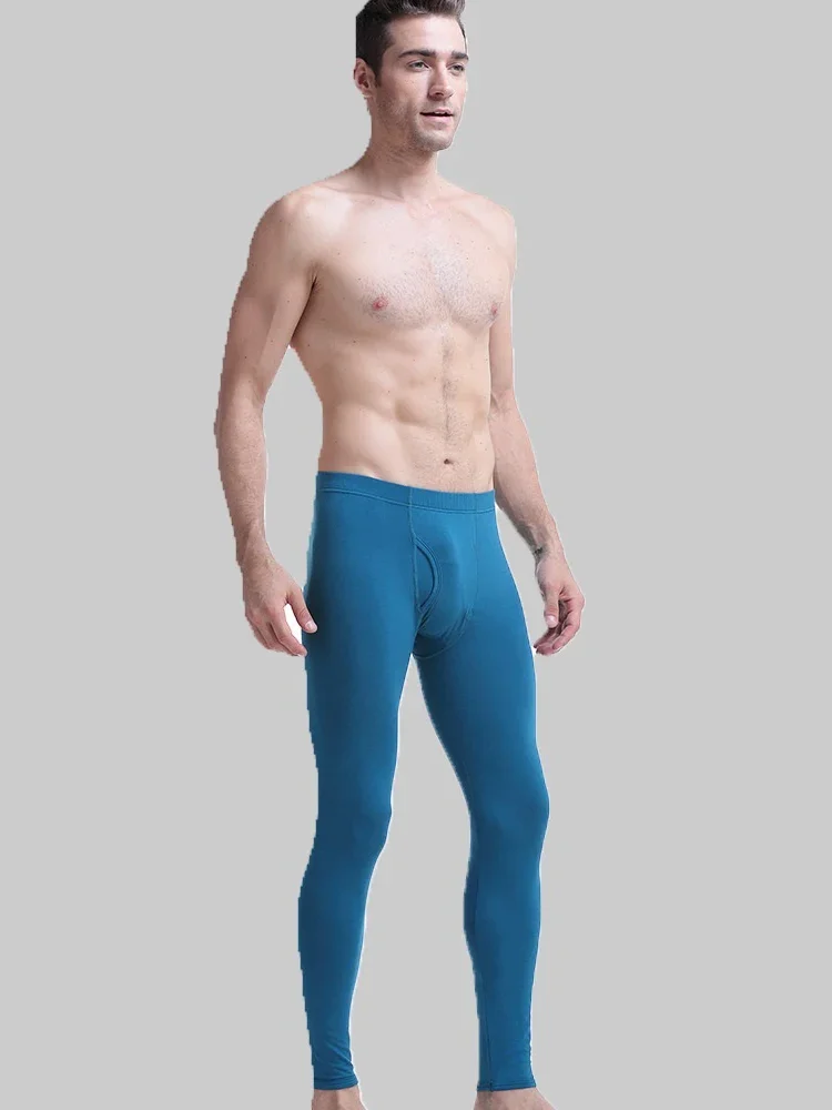 Men'ssingle-piecelongjohnsyouthautumnandwinterslim-fittingleggingscottonthreadpantsthermal pants, thin leggings, trousers image 3