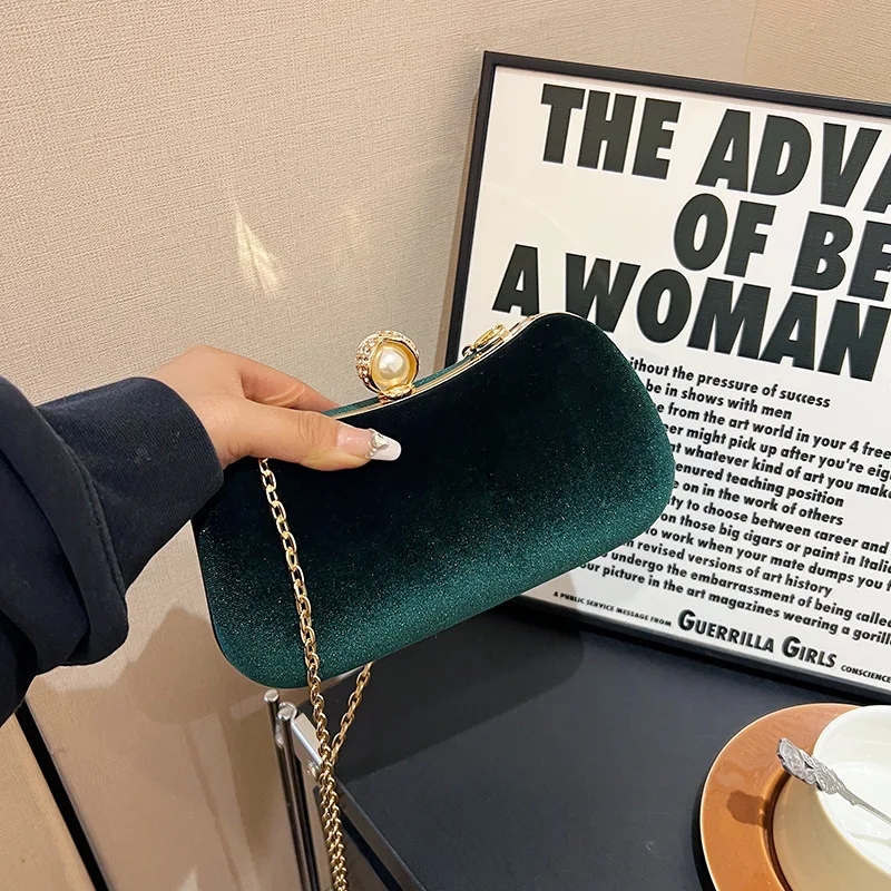 

2025 Brand New! Ladies' Trendy Evening Handbag – Luxurious, Simple & Elegant Velvet Crossbody Bag