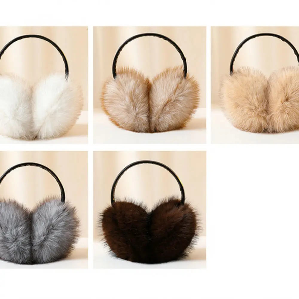 Faux Fur Plush Ear Muffs For Qinruier Winter Warm Ear Protectors Thickened Cold Weather Accessories Unisex Outdoor Cycling