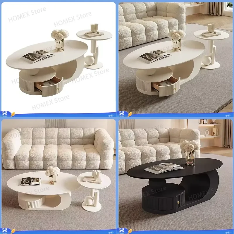 Modern Light Luxury Coffee Table for Living Room Small Apartment Simple Home Furniture Side Table Combination Set Minimalist