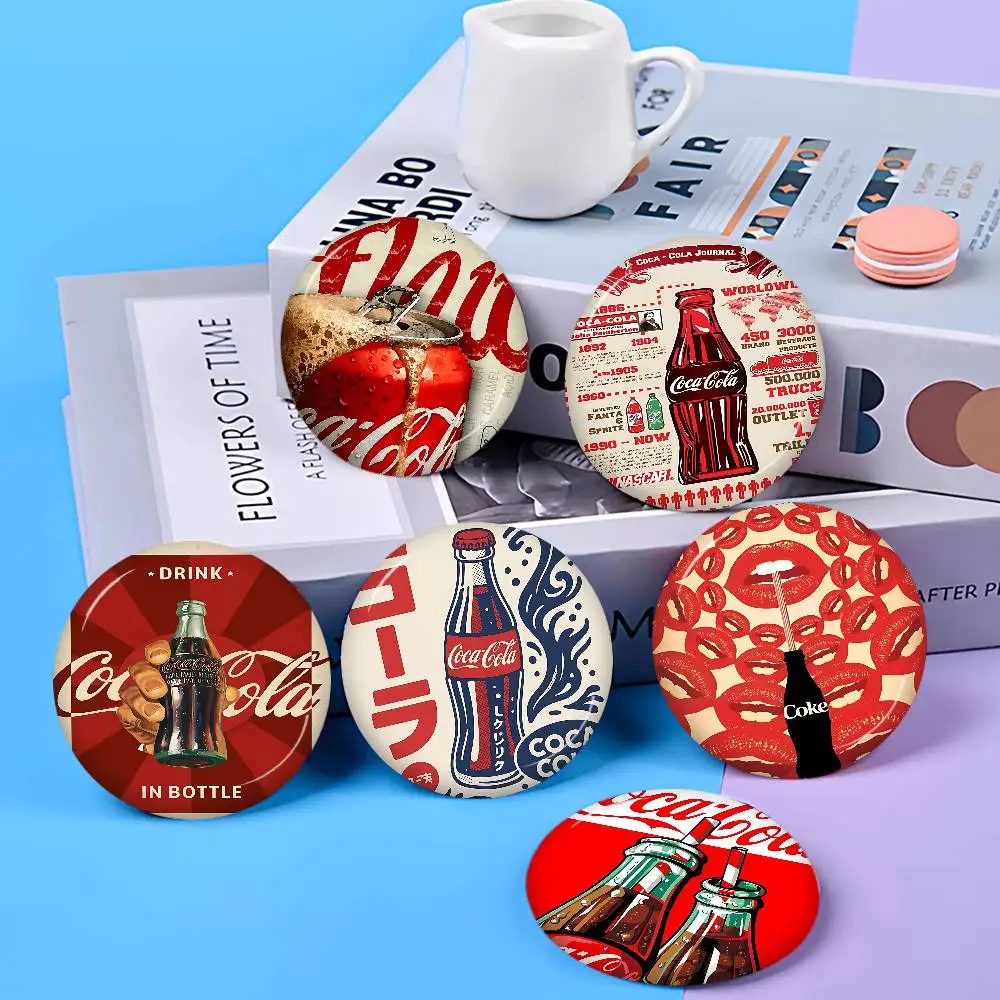 Coca -cola Vintage 58mm Cute Series Pins Funny Badge Interesting Cartoon Animals Brooches Backpack Clothes Gift Accessory