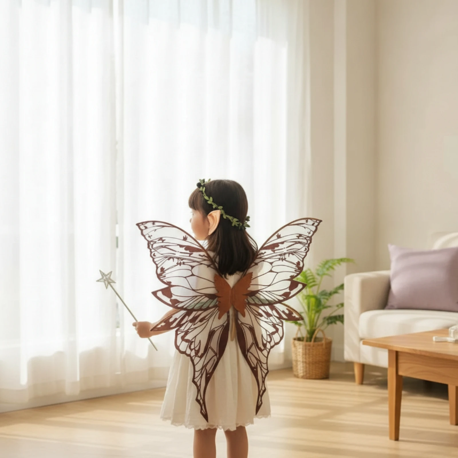 Butterfly Costume Wings Eye-Catching Fairy Wings with Elastic Straps Dress-up Accessory Shimmering Lightweight for Children
