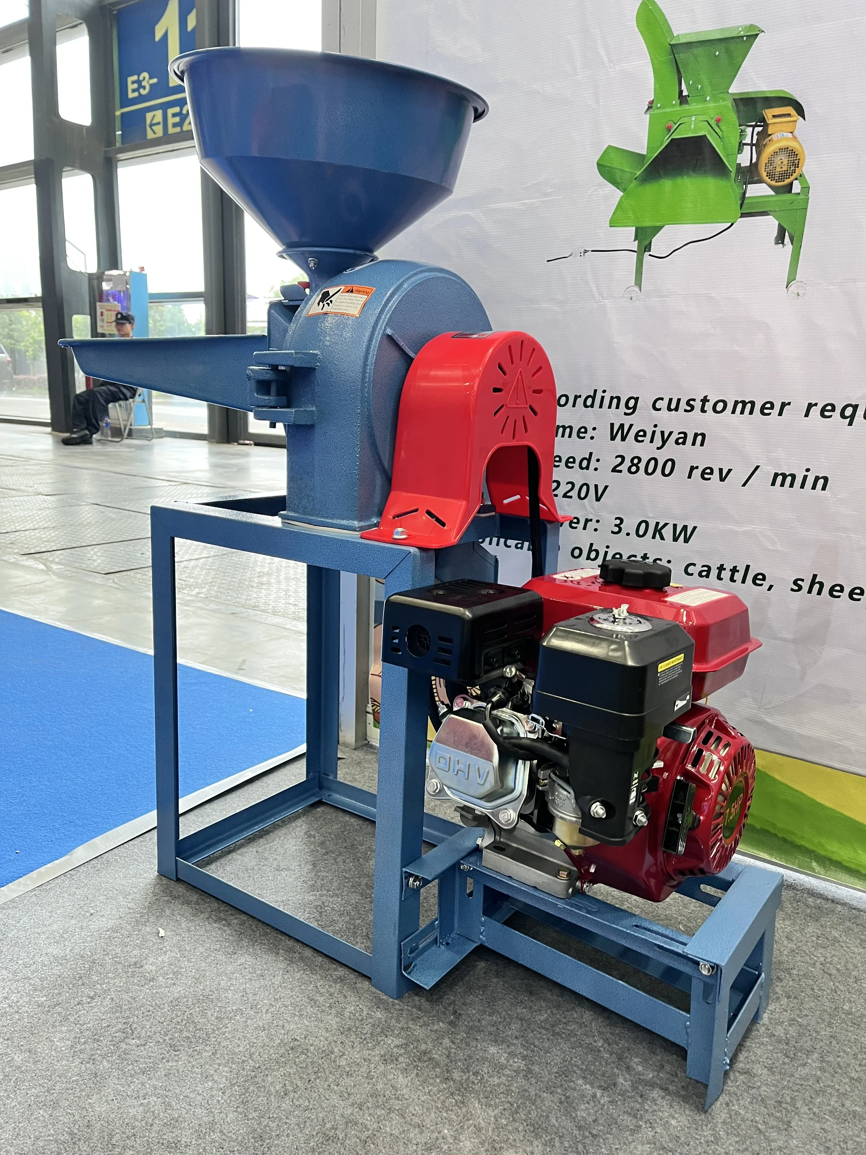 Wheat,Corn,Bean,Dry Fish Etc Gasoline Grain Grinder Machine Coffee Machine With Grinder Matched Fuel Engine