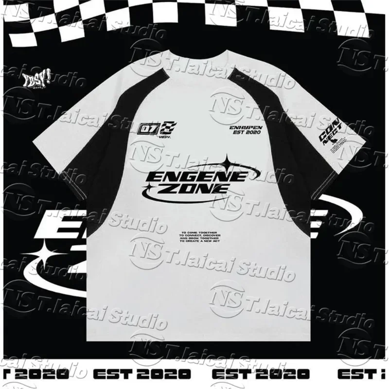 

Летняя гоночная стильная лоскутная уличная одежда с принтом цифры 7, мужская спортивная футболка большого размера, женский топ унисекс, футболка с короткими рукавами, мото