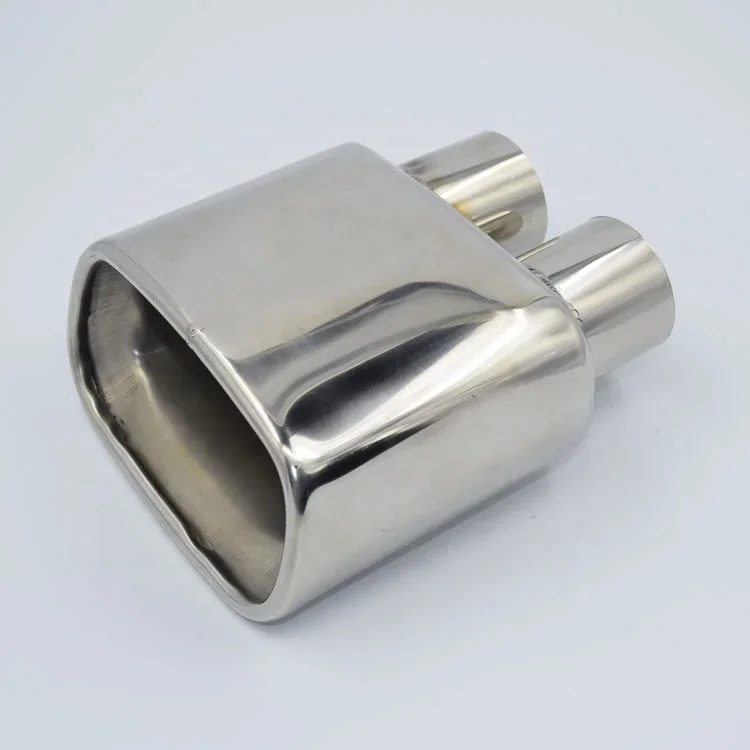 

Wholesale silver stainless steel welding type dual interface car tail pipe muffler exhaust throat X5