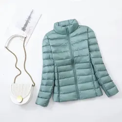 11 Colors Women Korean Slim Fit Stand Collar Puffer Jackets 2024 New Arrivlas Top Grade White Duck Down Warm Female Light Coats
