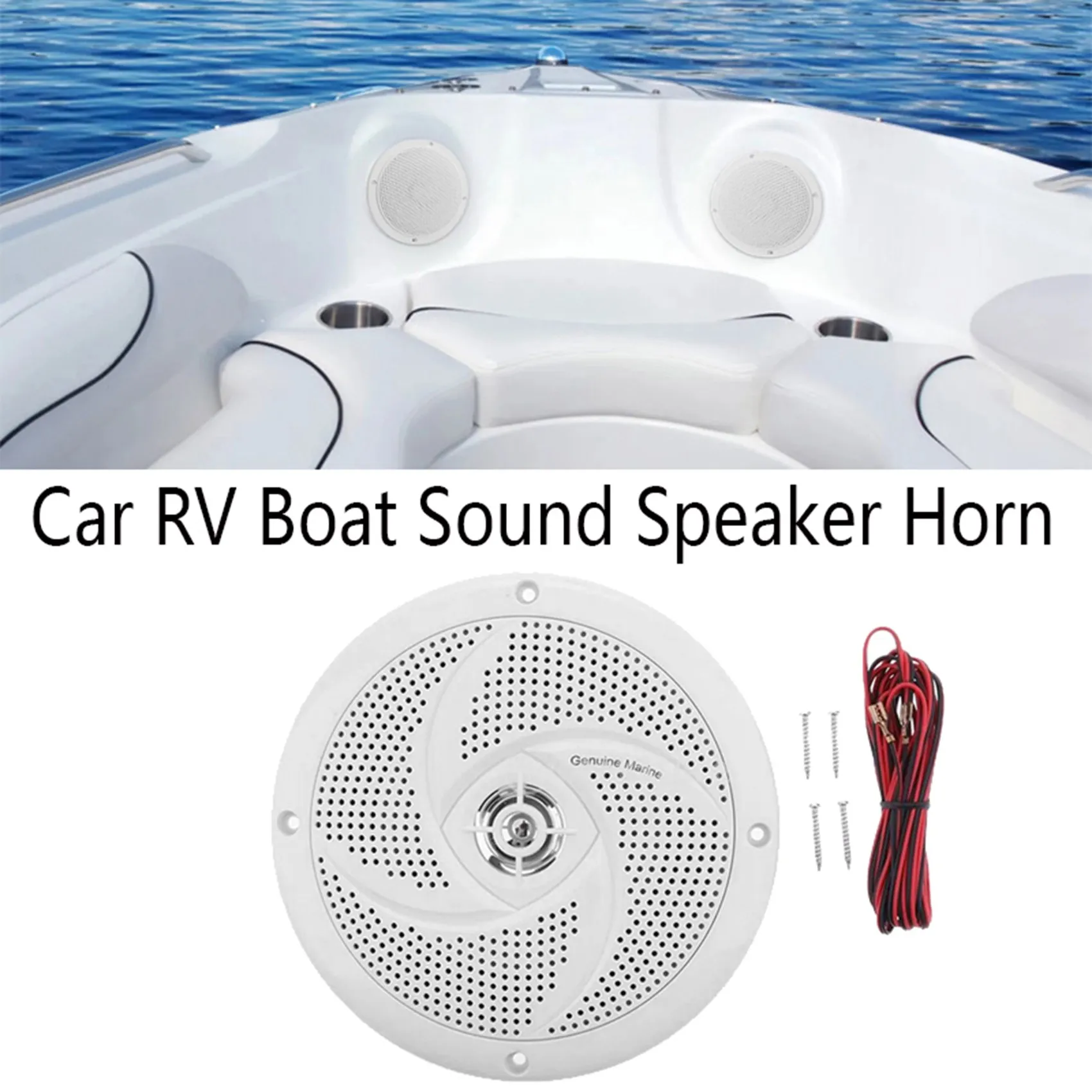 

White Yacht Waterproof Round Speaker Marine Speaker Sound System Speaker For Car RV Boat Sound Speaker Horn