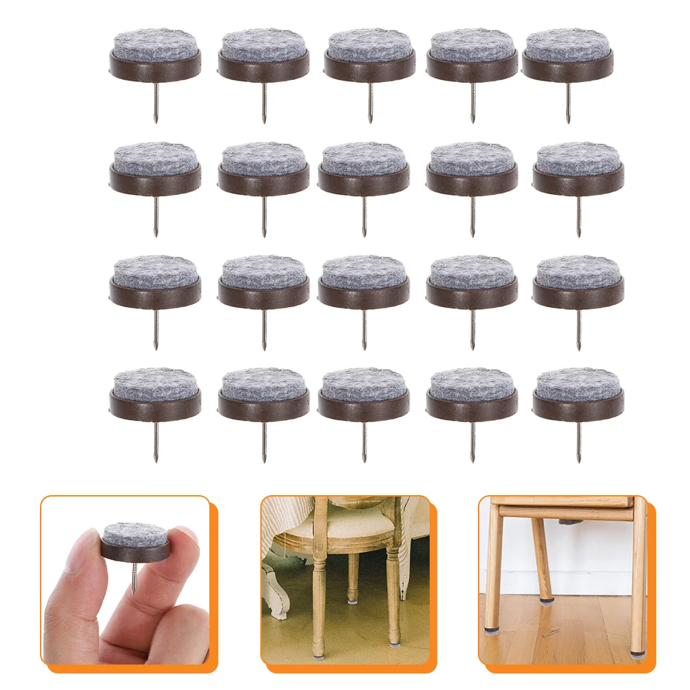 50 Pcs Chair Leg Floor Protectors Glides for Carpet Felt Furniture Pads Rug Feet Iron