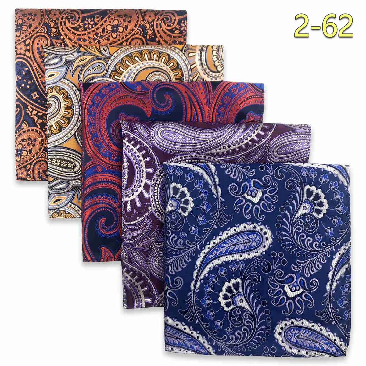 5 PCS Men's Pocket Square Set, Assorted Handkerchief Styles