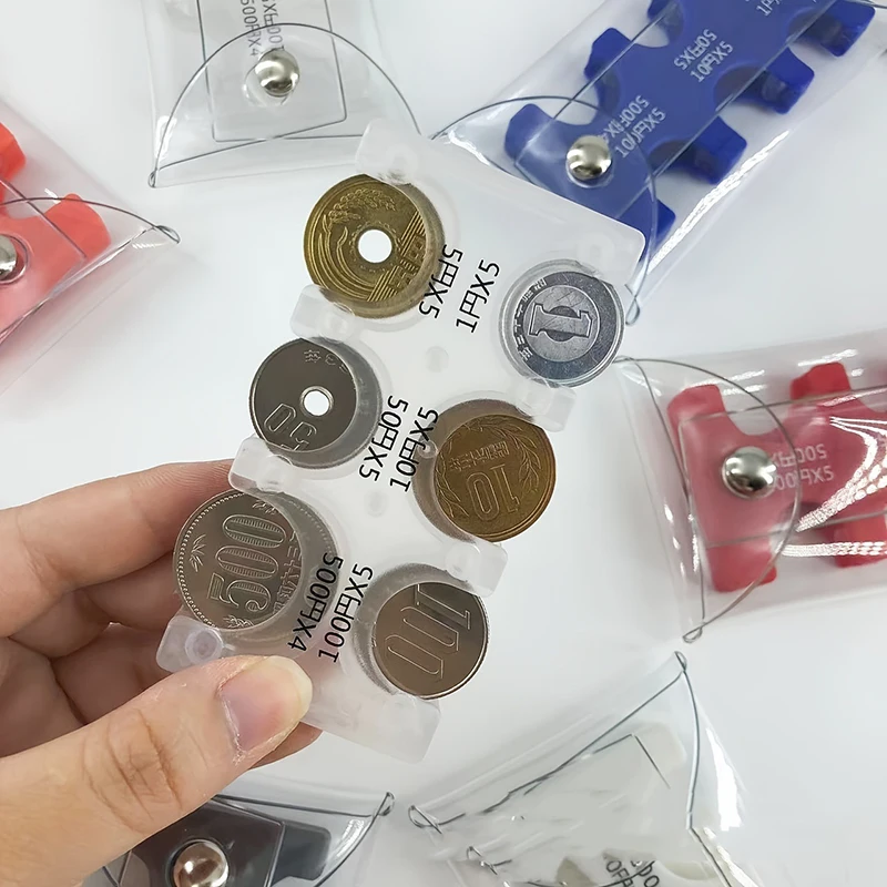 Travel Loss Prevention Colorful Portable Coin Clip Organizer Small Wallet For Japanese Currency Transparent Card Case Minimalism