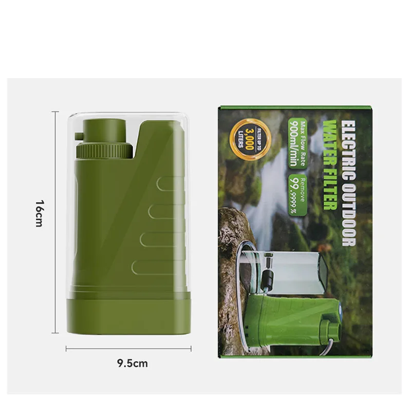 Outdoor Electric Water Filter Portable Charging Pump Water Dispenser with Hollow Fiber Ultrafiltration Membrane