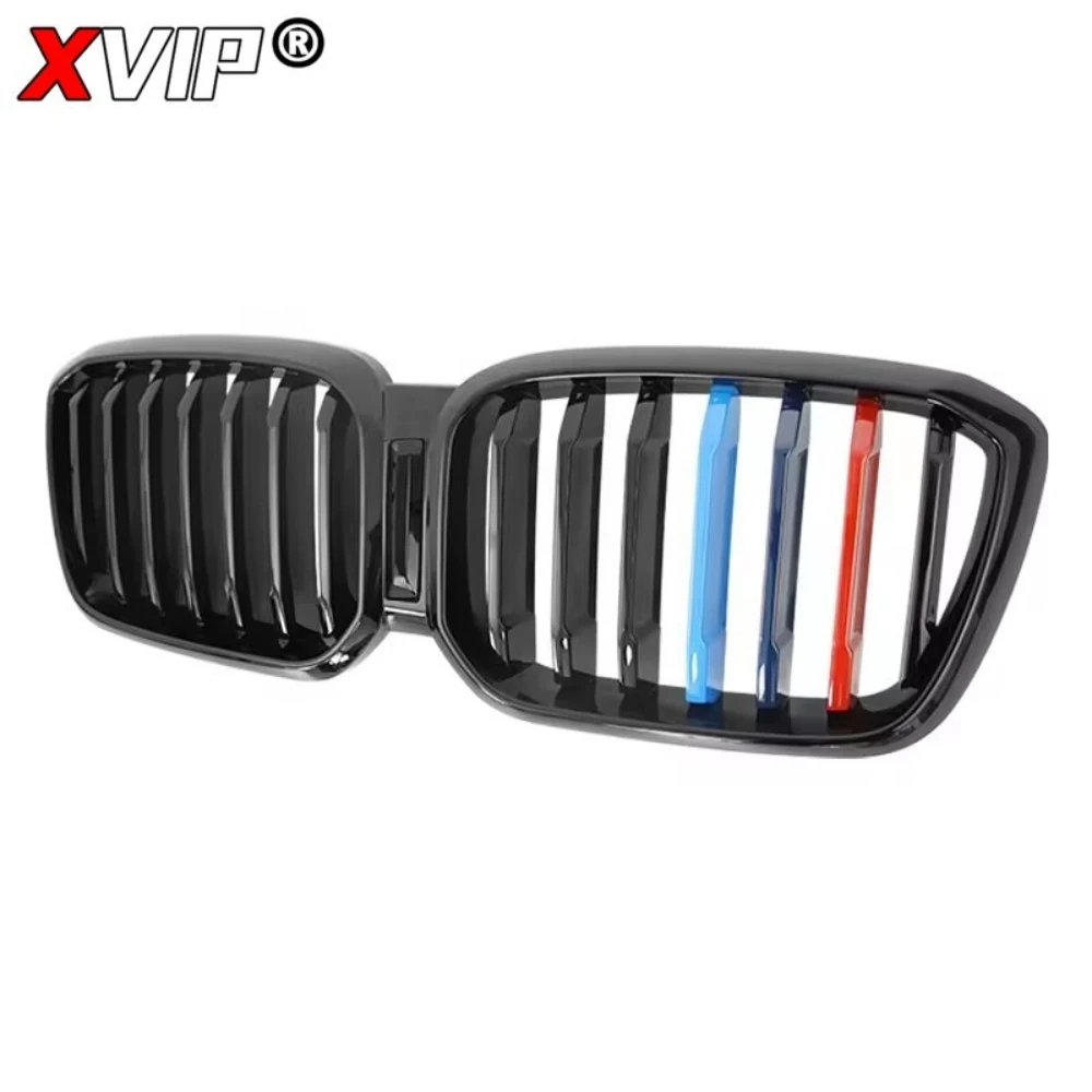 XVIP Glossy Black For BMW X3 G01 X4 G02 2022-IN Front Bumper Racing Grille Single Line Style Glossy M-Color Upper Racing Grills