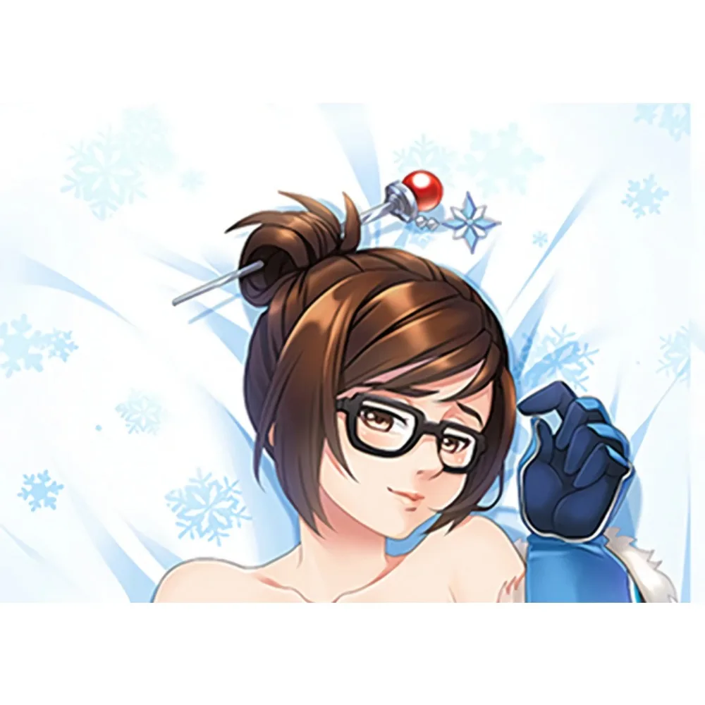 Anime Glasses Girl Character Double‑Sided Print Pillow Slip Bedroom Bedding Decor