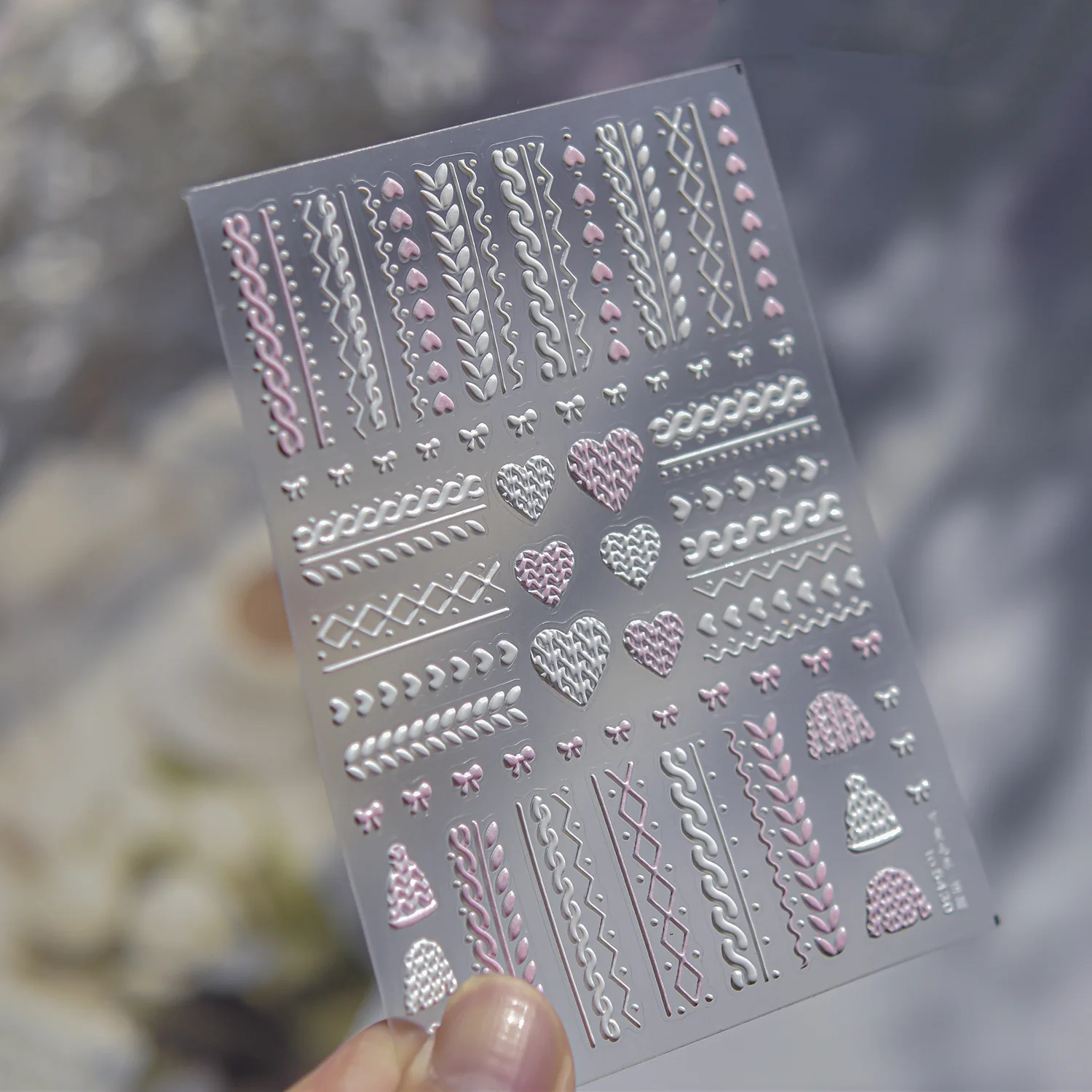 5D تنقش مسمار ملصقات الشتاء رائعة لطيف سترة الحب الانحناء مسمار الفن ملصقات الإكسسوارات لاصق الأظافر ثلاثية الأبعاد زينة DIY بها بنفسك #5