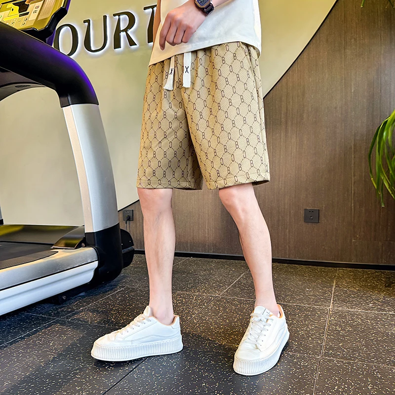 

Summer Thin Spor Casual orts for Teen Boys Loose Fit Five Inch Beach Pants Polyester Fiber Non-ironed mid Waist