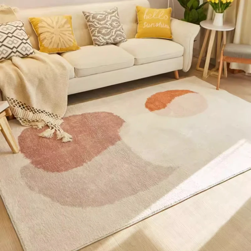 Cute Living Room Large Carpets Beige Cartoon Bedroom Bedside Rug Plush Comfortable Decoration Home Carpet Soft Balcony Carpet IG