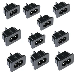 10Pcs Black IEC320 C8 Power Socket Male Plug  AC 250V 2.5A 2Pin 8 Word Socket Connector