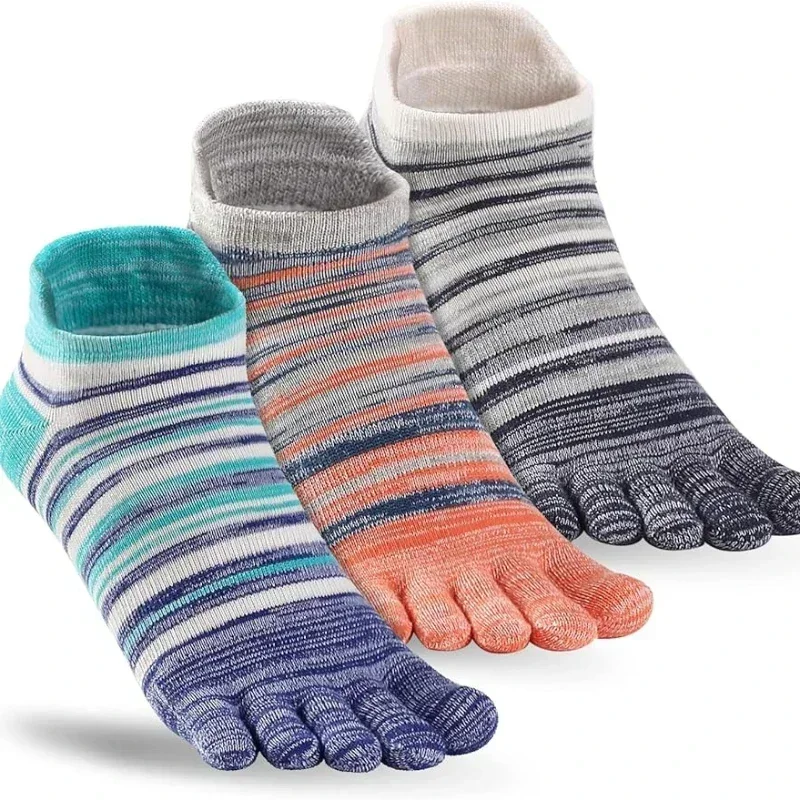 Toe Socks for Women Men Colorful Ankle/Crew Running Socks Cotton Five Finger Socks (3-6 Pairs)