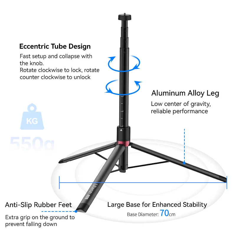 Ulanzi AT-01 Portable Vlog Tripod / AT-02 Portable Tripod Dolly for Livestreaming Outdoor Photograph Camera Vlog Portable Stand