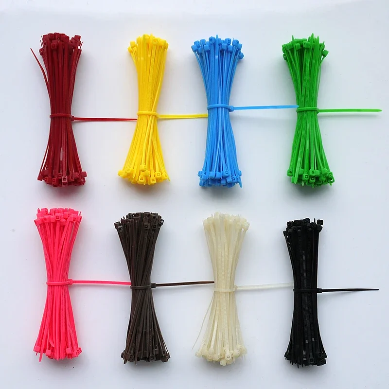 100Pcs 2 x 150mm Self Locking Plastic Zip Ties DIY Cable Fasten Organizer Zip Ties wrap Natural Plastic Cable Tie