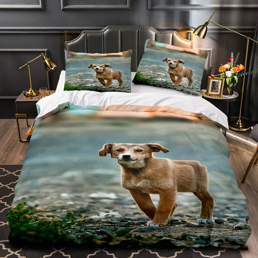 

Cube-Animals Bedding Set Single Twin Full Queen King Size Dog Bed Set Aldult Kid Bedroom Duvetcover Sets 3D Anime 030