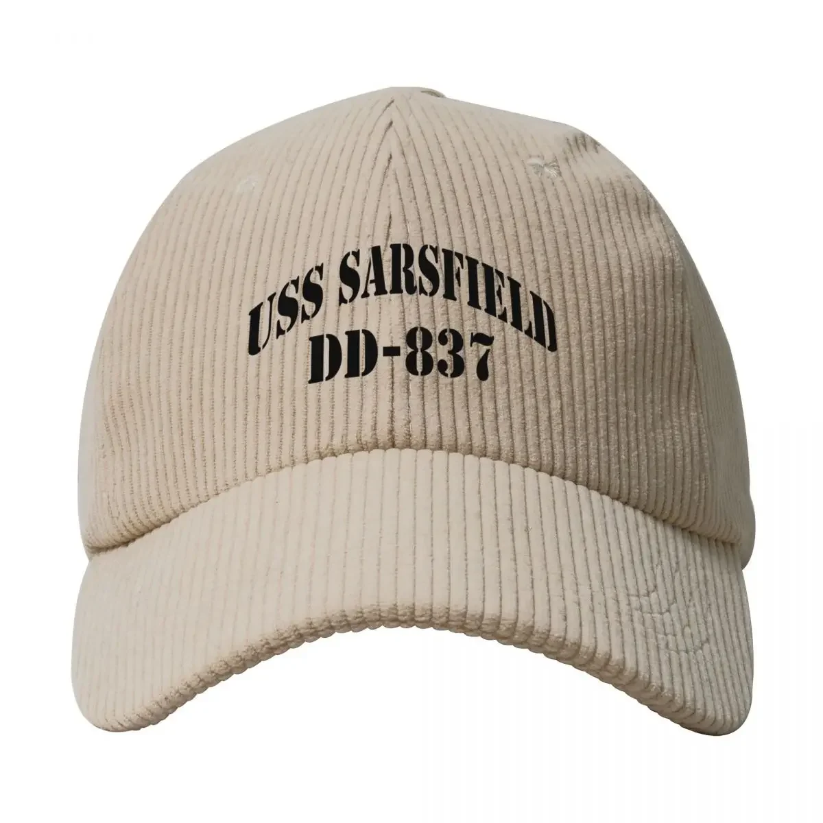 USS SARSFIELD (DD-837) SHIP'S STORE Corduroy Baseball Cap New In Hat Hood Female Men's