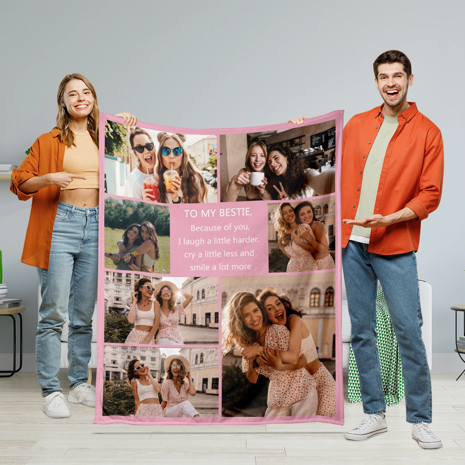 

Одеяло с фотоколлажем на заказ, персонализированный подарок дружбы для Besties, друзей и сестер, индивидуальные текстовые одеяла, подарки на день рождения