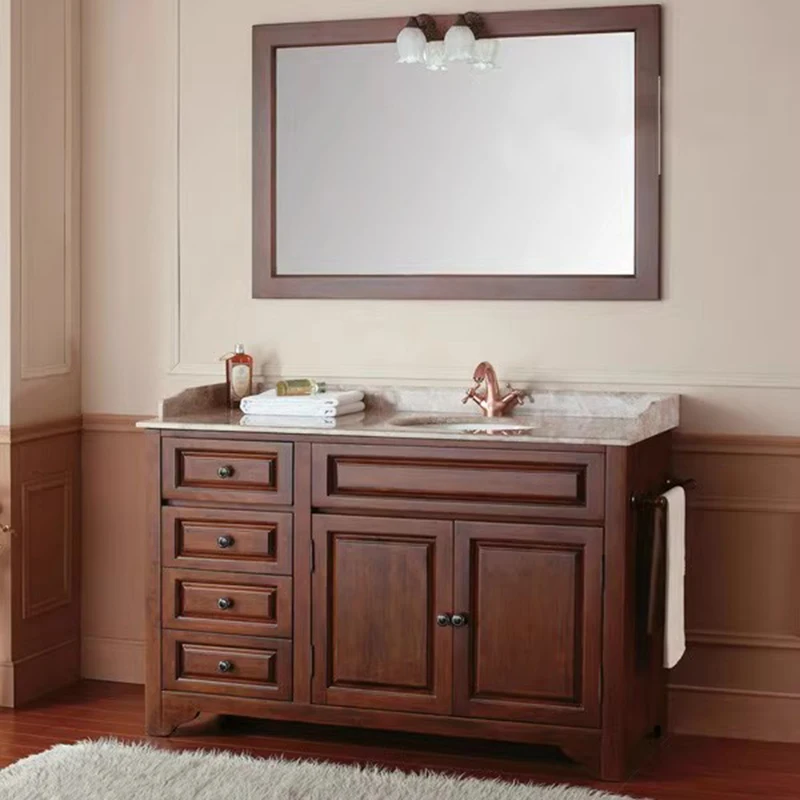 ！@Wooden Organizer Bathroom Cabinet Floor Standing Luxury Mirror Bathroom Cabinet Shelf Storage Bad Schrank Home Furniture