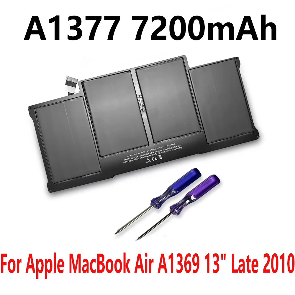 A1377 7.6V 54.72Wh 7200mAh Battery For MacBook Air 13 Inch A1466 A1405 A1369 2010 2011 2012 2013 2014 2015 2016 2017 Year MC504