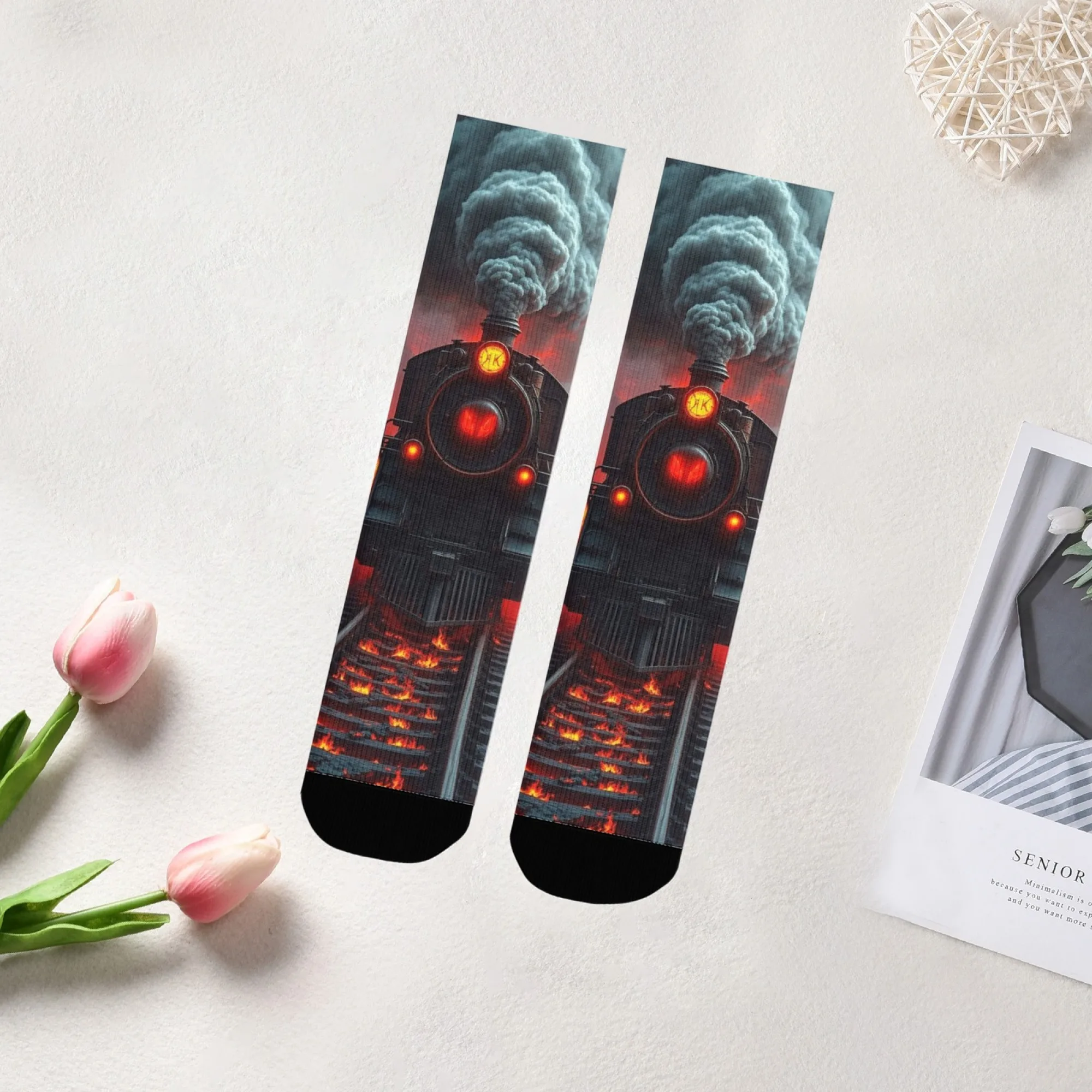 ลาวาเทรนย้อนยุคแฟชั่นถุงเท้าผู้ชายสไตล์สตีมพังค์แปลกใหม่ตลกถุงเท้าบีบอัดสบายระบายอากาศได้ดีสบายๆถุงเท้าฮิปฮอป