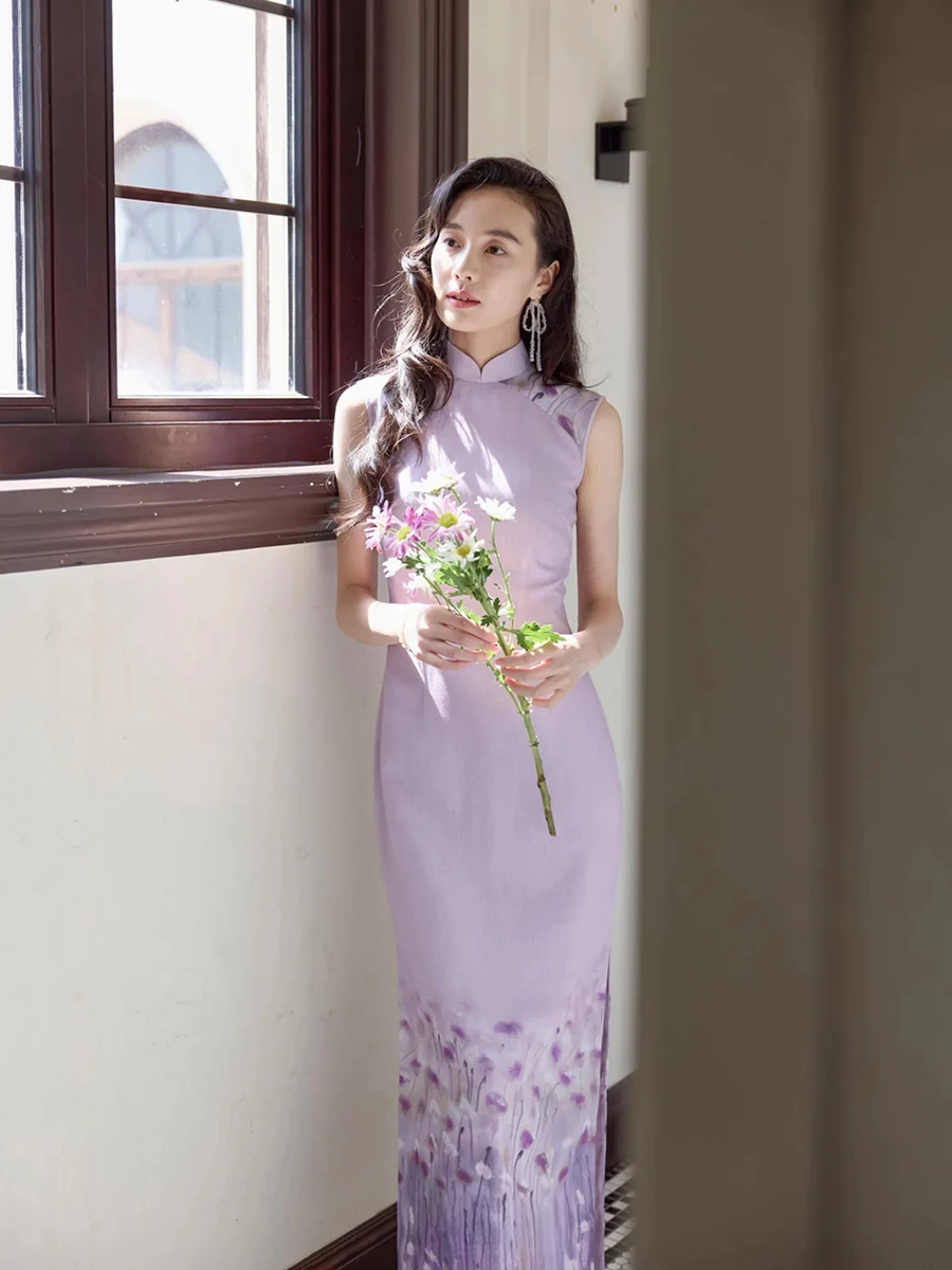 

Винтажное платье Mumei с длинными рукавами и молнией сзади, с цветочным узором, свободного кроя, для повседневной носки, из полиэстера