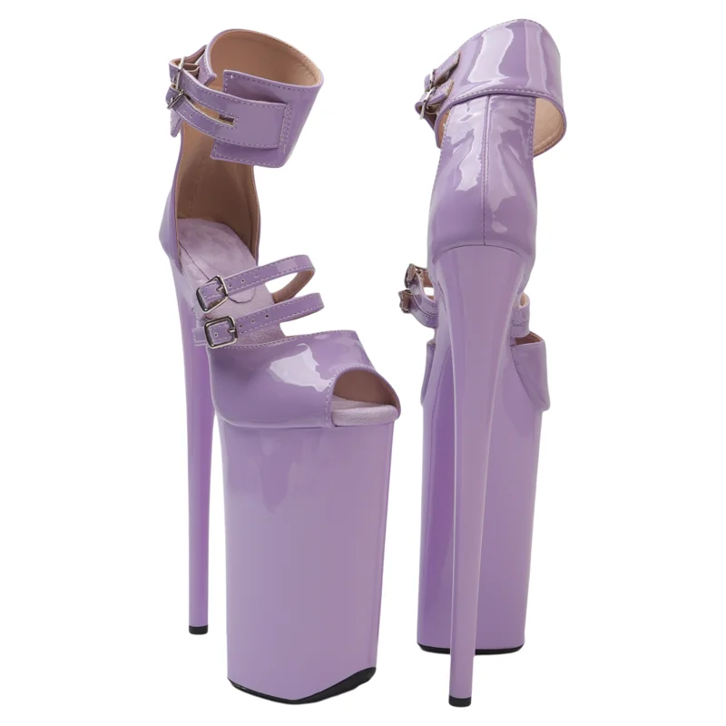 Leecabe  26CM/10inches Patent Upper Trendy fashion  High Heel platform party sandals stripper heel  Pole Dance shoes