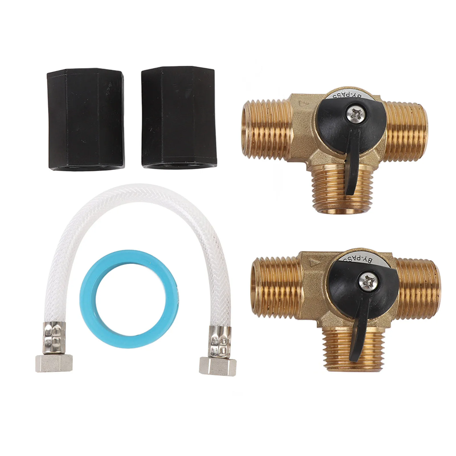 

RV Water Heater Brass Valves RV Water Heater Bypass Kit Strong Structure Brass 12 Inch Reinforced Hose and Fittings for Yacht