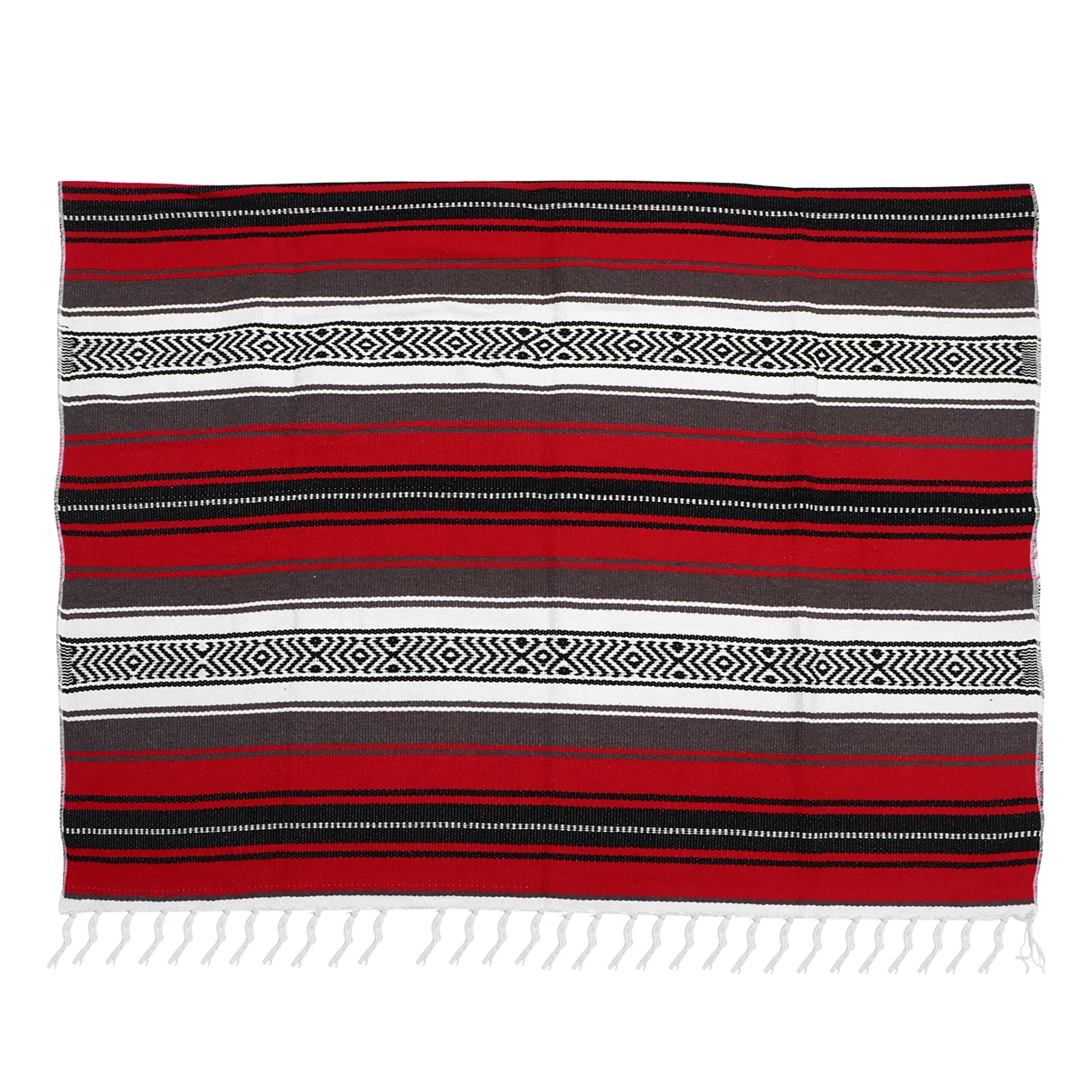 

Thick Soft Mexican Blanket Woven Sofa Bed Car Decor Cape 130X180Cm Red Cotton Polyester Vibrant Color Living Room