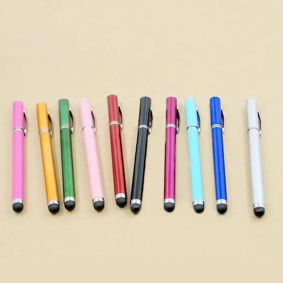 500pcs Universal 2 in 1 Stylus Ballpen Capacitive Screen Touch Pens for iPhone Android Mobile Phone Tablet Pencil Accessories