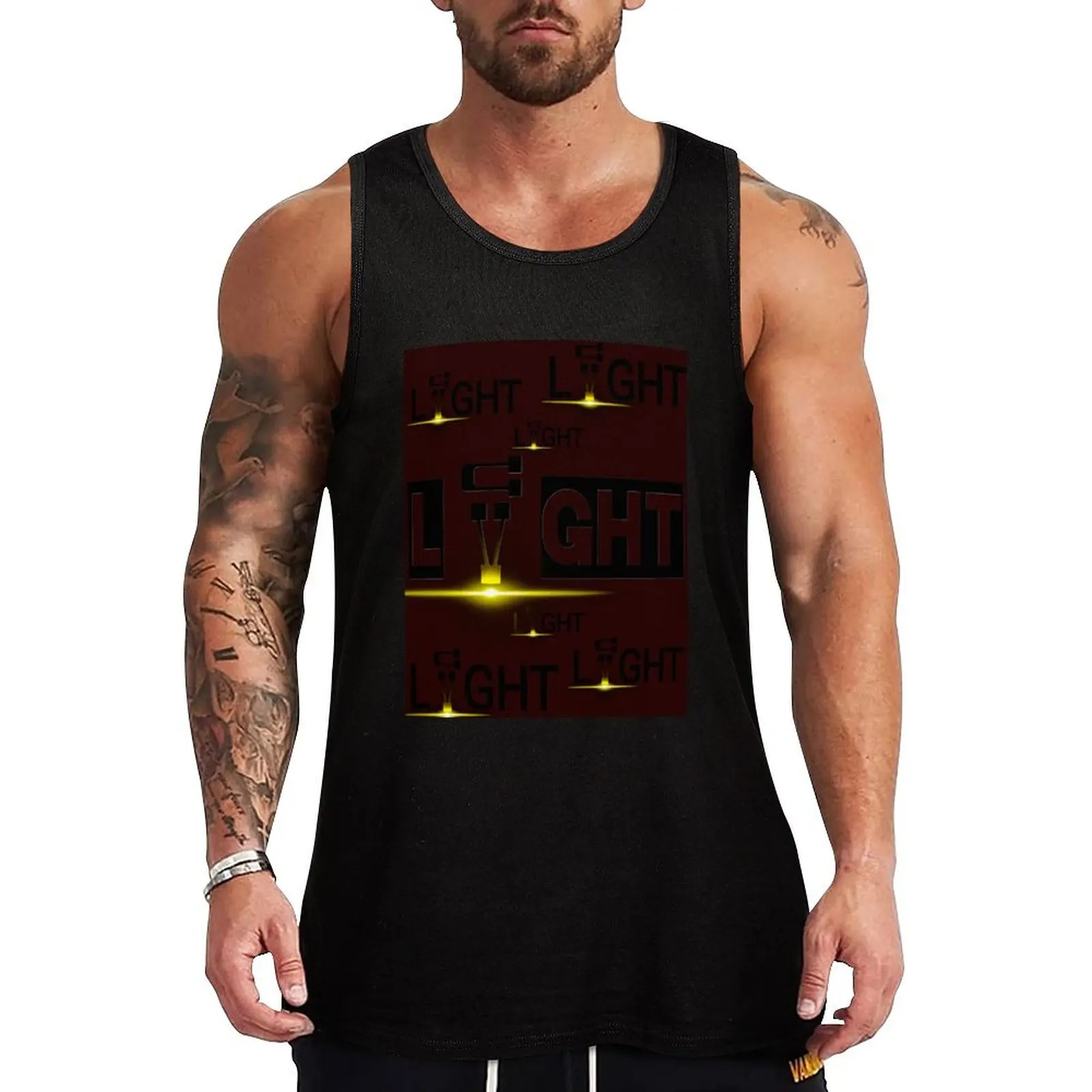 

Gold Brownie Tank Top Men's clothes luxury style sleeveless shirts Gym wear Gym t-shirt man