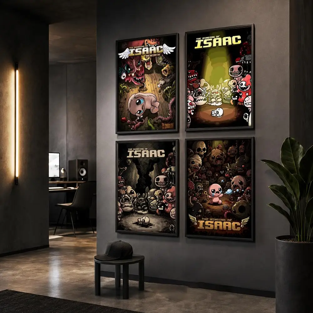 Game T-The Binding of I-Isaac Poster Wall Art Print Sticker for Bedroom Living Room Dorm Office Modern Home Decor
