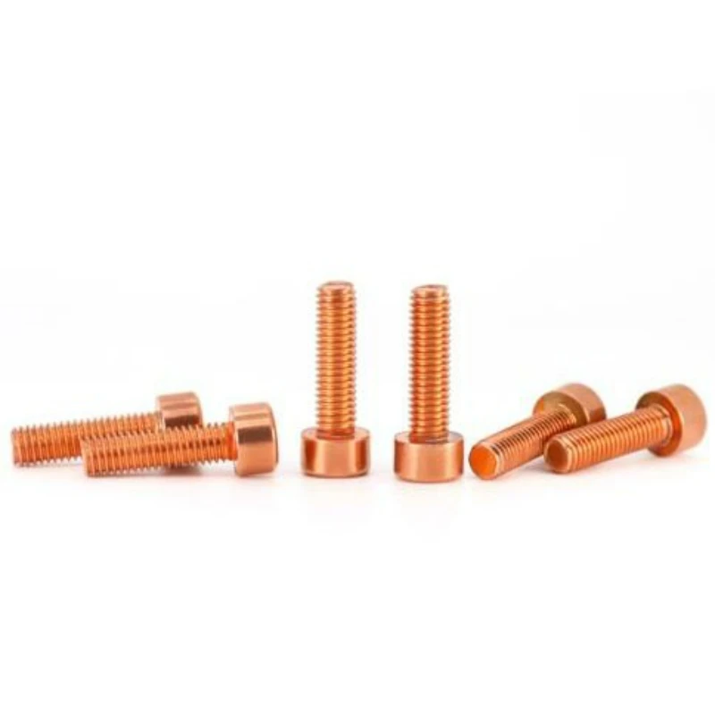 2/4/10/20/40pcs T2 Copper Cup Head Internal Hexagonal Screw M2 M2.5 M3 M4 M5 M6 M8 M10 M12 Allen Hex Bolts Full Thread