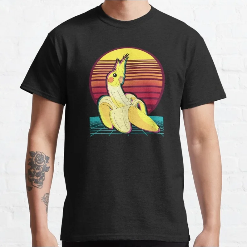 Funny aesthetic banana birb Gift t shirt for birds lover 100% cotton printed tee Short Sleeve Graphic Clothes All size top S-6XL