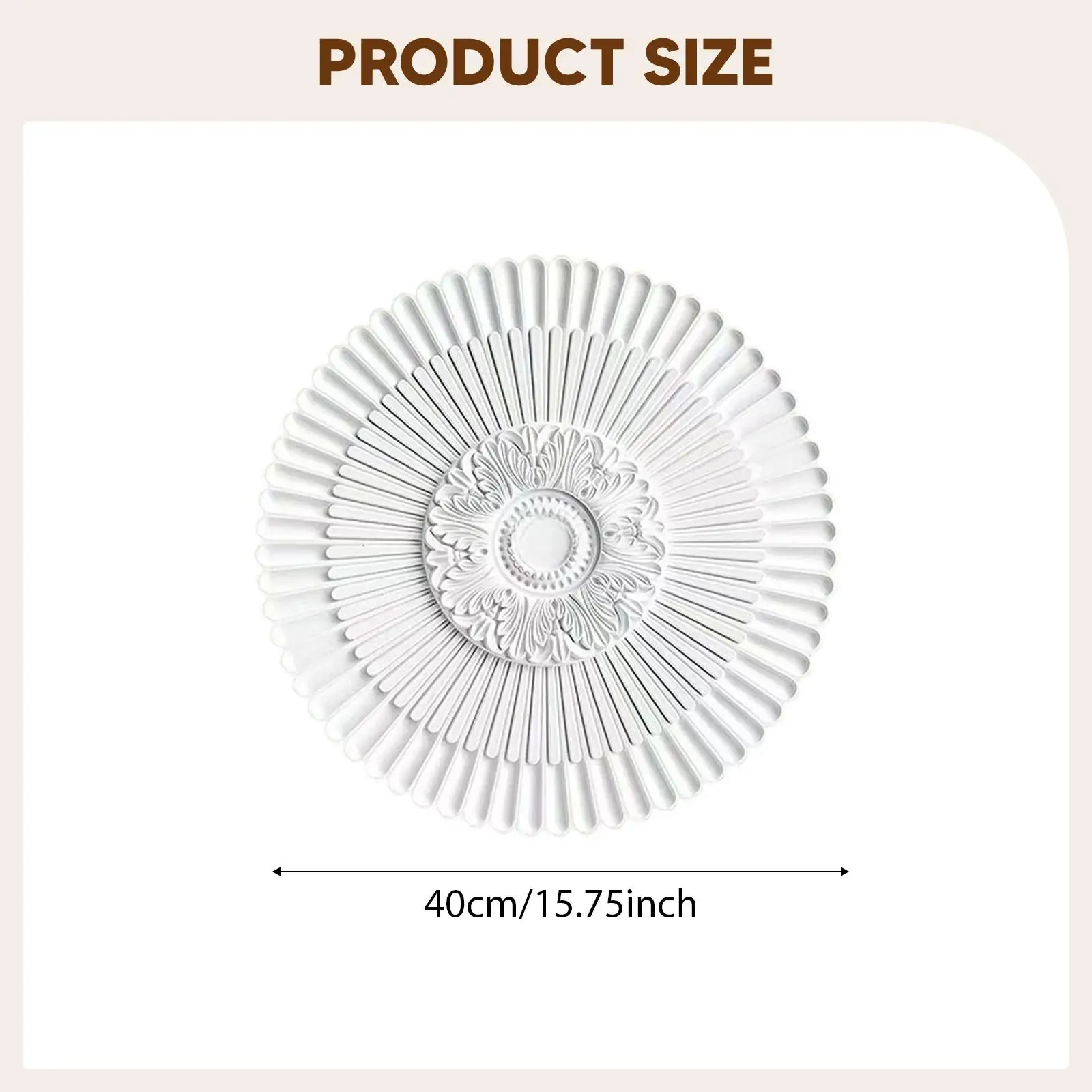 Classic Round Ceiling Medallion PU Cover for Chandelier Base Light Fixture and Home Renovation