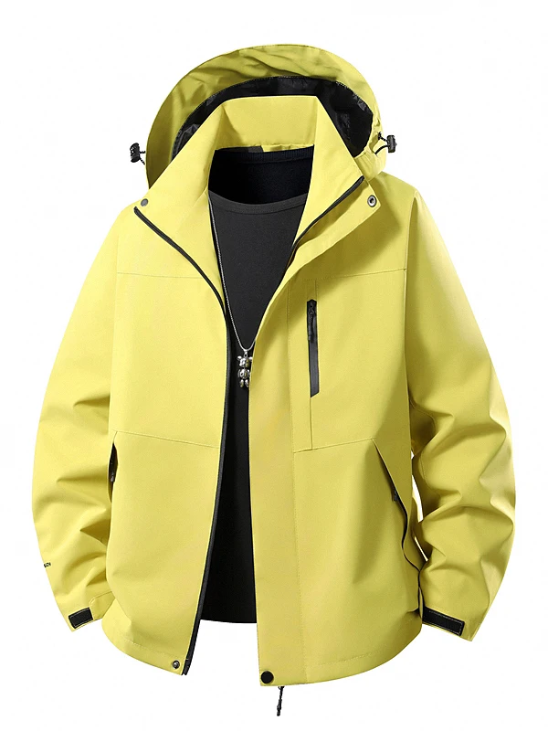 

Новая мужская ветрозащитная куртка для активного отдыха 2025 года, весна-осень, на молнии, с длинными рукавами, приталенного кроя, повседневная, из полиэстера.