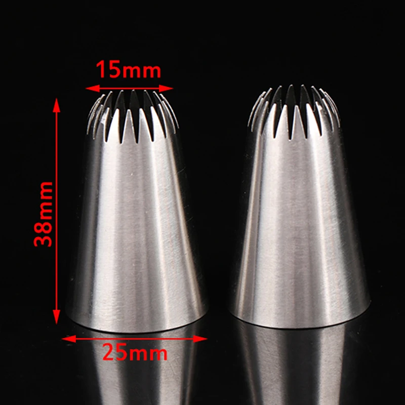 D66 #18 Open Star Icing Nozzle Piping Tip Stainless Steel Cake Decorating Tips