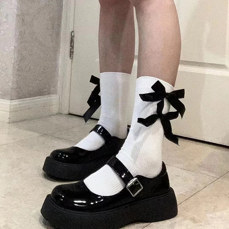 Vrouwen Jk Strik Sokken Zomer Wit Japanse Schattige Kawaii Harajuku Sweet Lolita Strik Vrouwelijke Korte Bemanning Kous Meisje Cadeau Sox