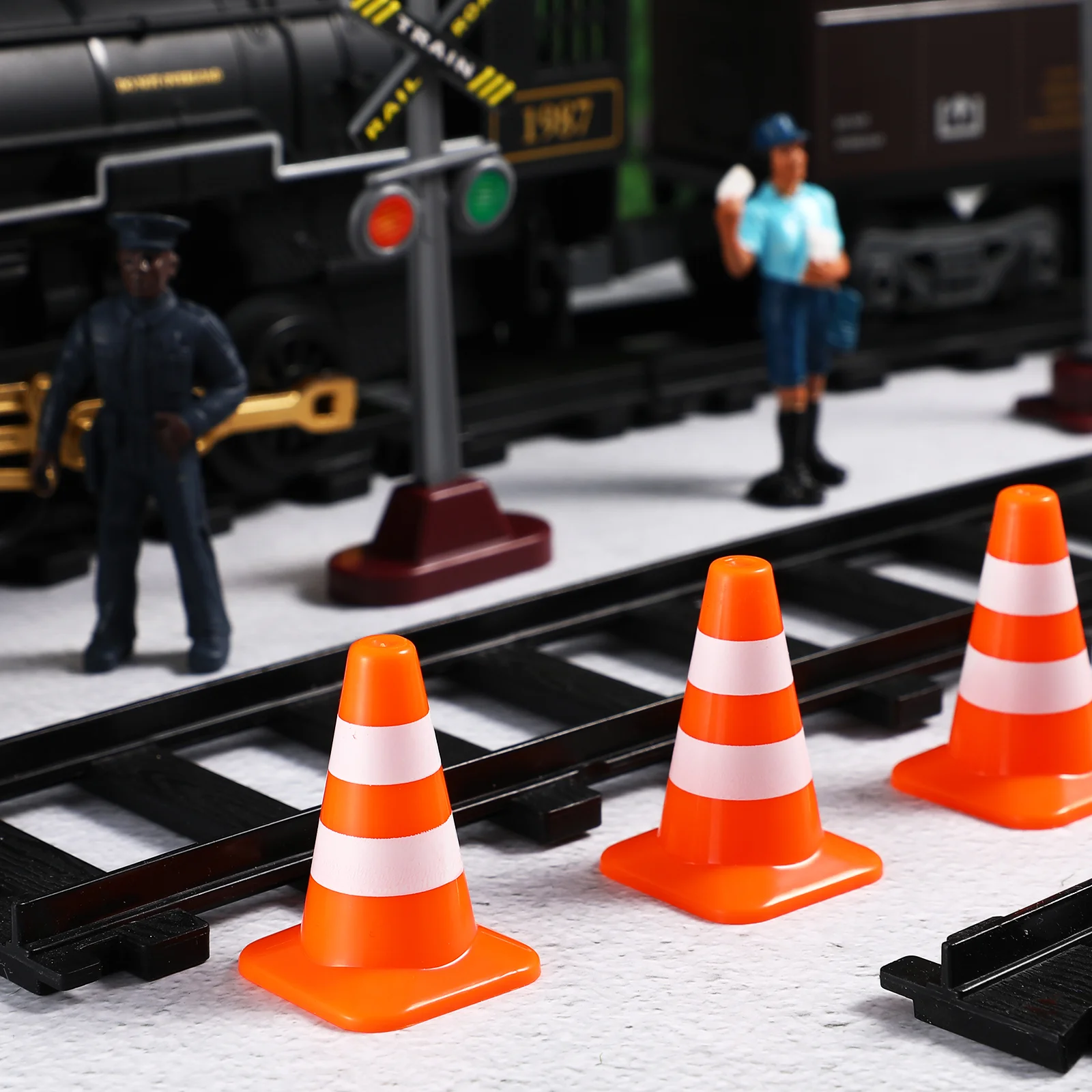 10 Pcs Mini Football Toy Road Sign Traffic Cones and Signs DIY Ornaments for Kids Model Educational Learning Toys Plastic Child