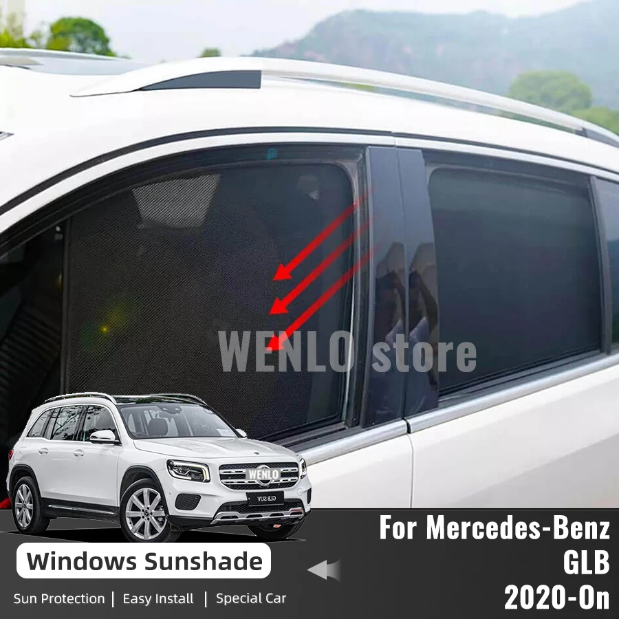 For Mercedes Benz GLB EQB X247 2020-2023 AMG 200 250 Magnetic Car Sunshade Front Windshield Curtain Rear Side Window Sun Shade