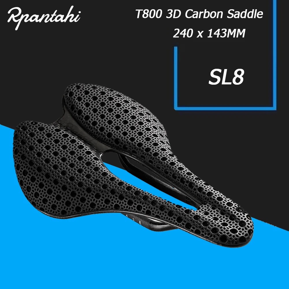 RPANTAHI-3D Printed Bicycle Cushion, MTB Road Bike Riding Saddle, Outdoor, Shock Absorption, Carbon , Short Nose Seat Cushion