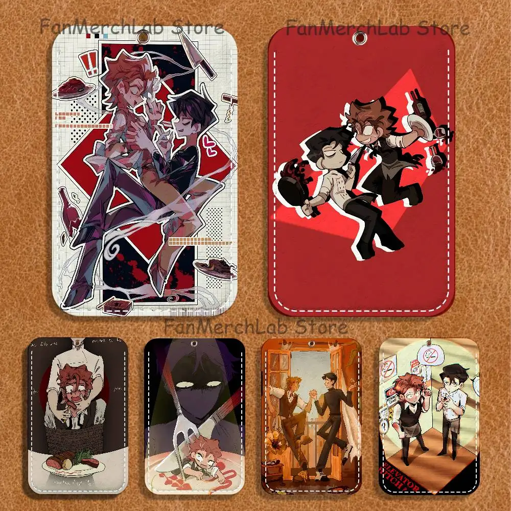 

D-Dead P-PlateS Rody Vincent Pattern 1Pc PU Leather Card Holder Keychain Key Ring Door Lock Access Tags Card Case Keychain Card