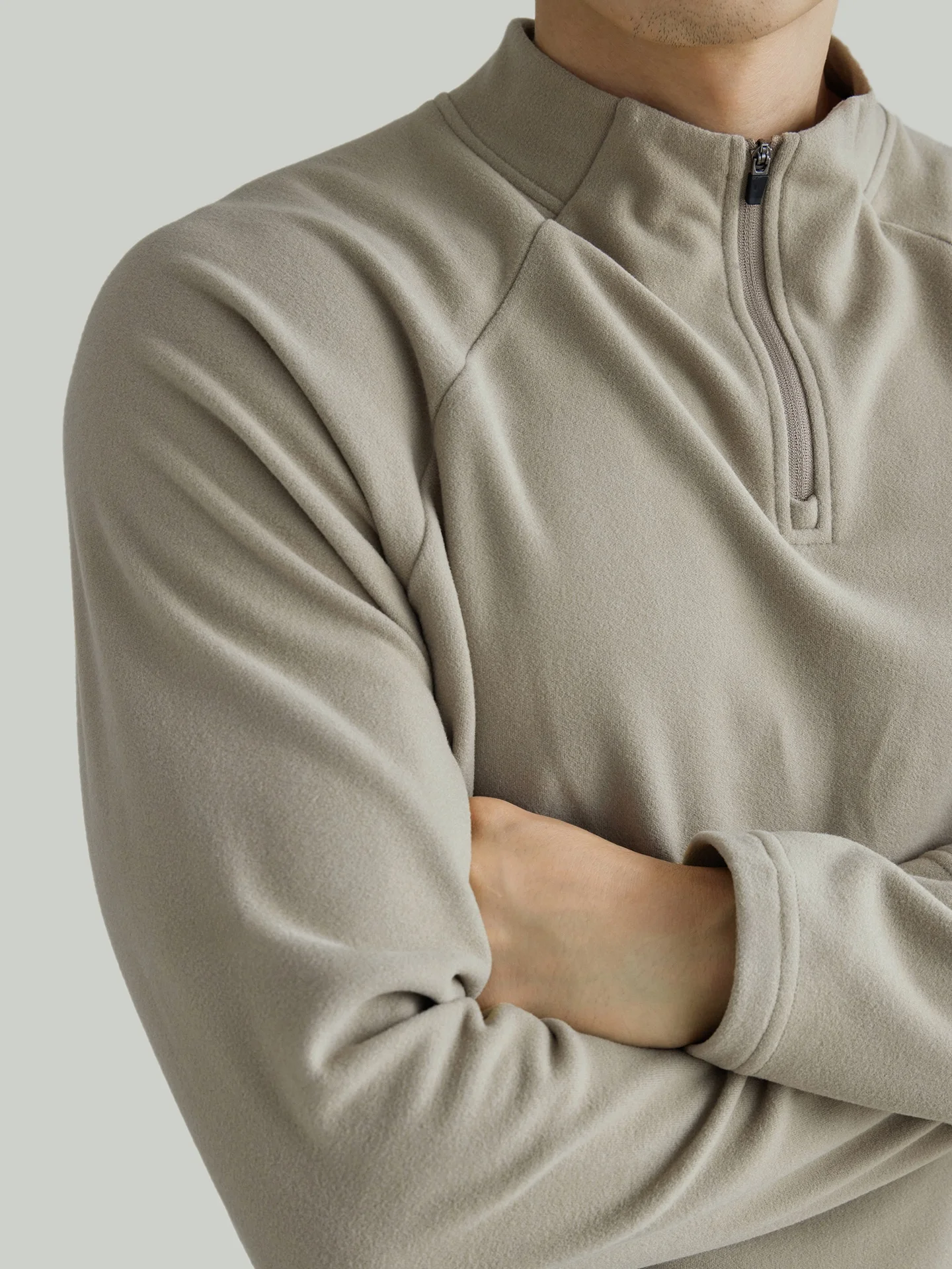 Men's Zipper Long Sleeve Sweatshirt Casual Loose Fit Base Layer T-shirt Comfortable Breathable Anti-pilling Wear-resistant
